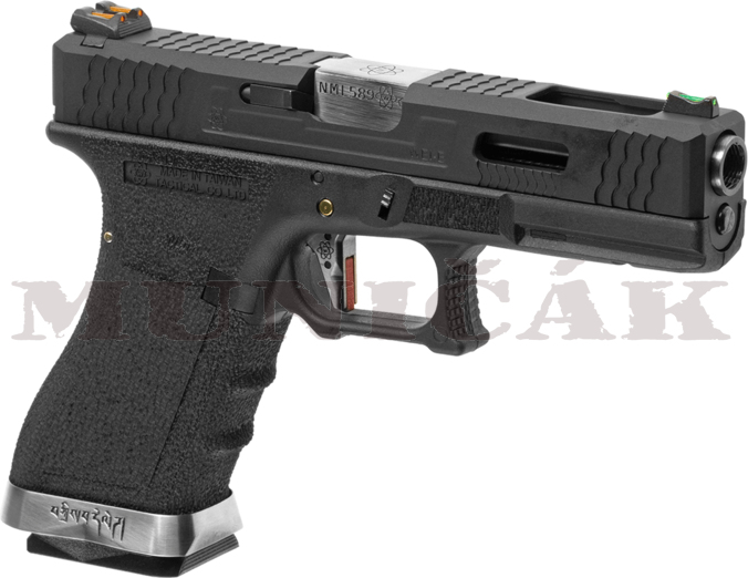 WE GBB G-Force 17 BK Silver Barrel Metal - black