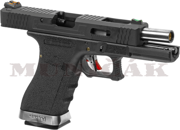 WE GBB G-Force 17 BK Silver Barrel Metal - black