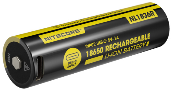 NITECORE Li-Ion akumulátor 18650 3600 mAh - USB-C nabíjateľný (NCxb-NL1836R)