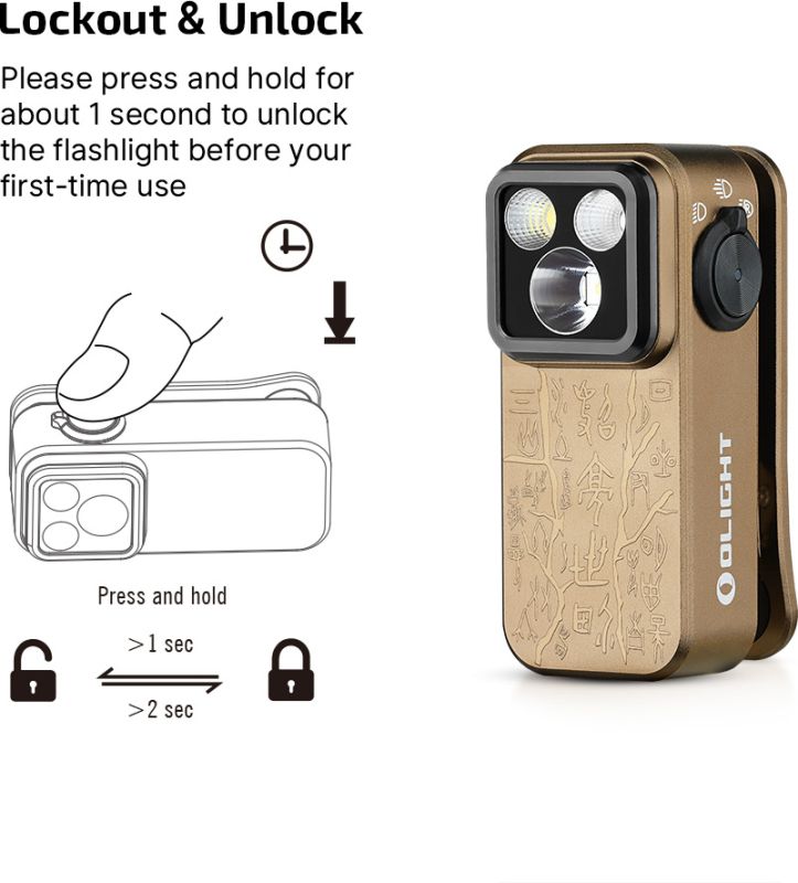 OLIGHT Svietidlo Oclip Pro 500lm - ancient script