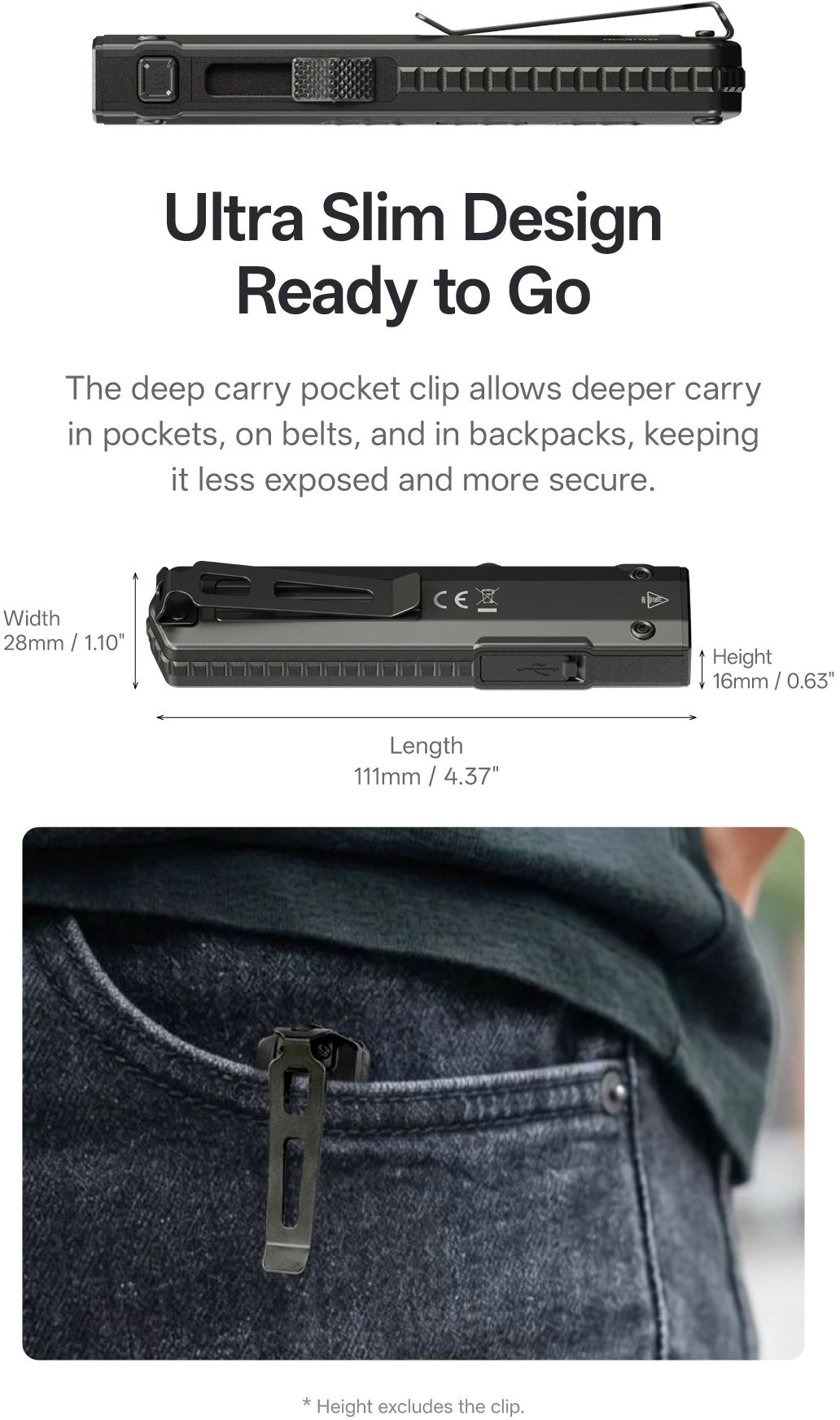 NITECORE Svietidlo EDC15 Ultratenké EDC svietidlo s UV 1200 lm (NC-EDC15)