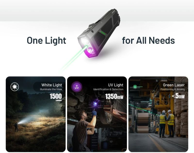 NITECORE Svietidlo EDC17 UltraSlim s UV a laserom - black (NC-EDC17)