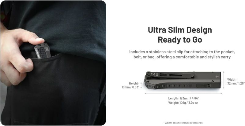 NITECORE Svietidlo EDC17 UltraSlim s UV a laserom - black (NC-EDC17)