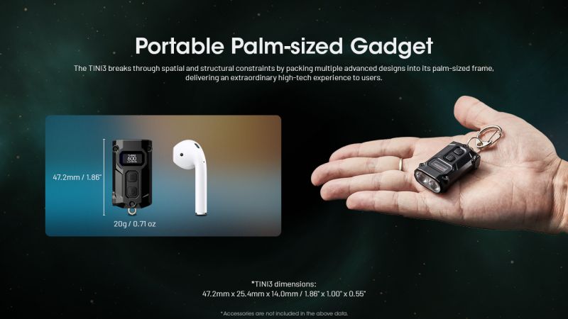 NITECORE Svietidlo TINI 3 - black (NC-TINI-3-bk)