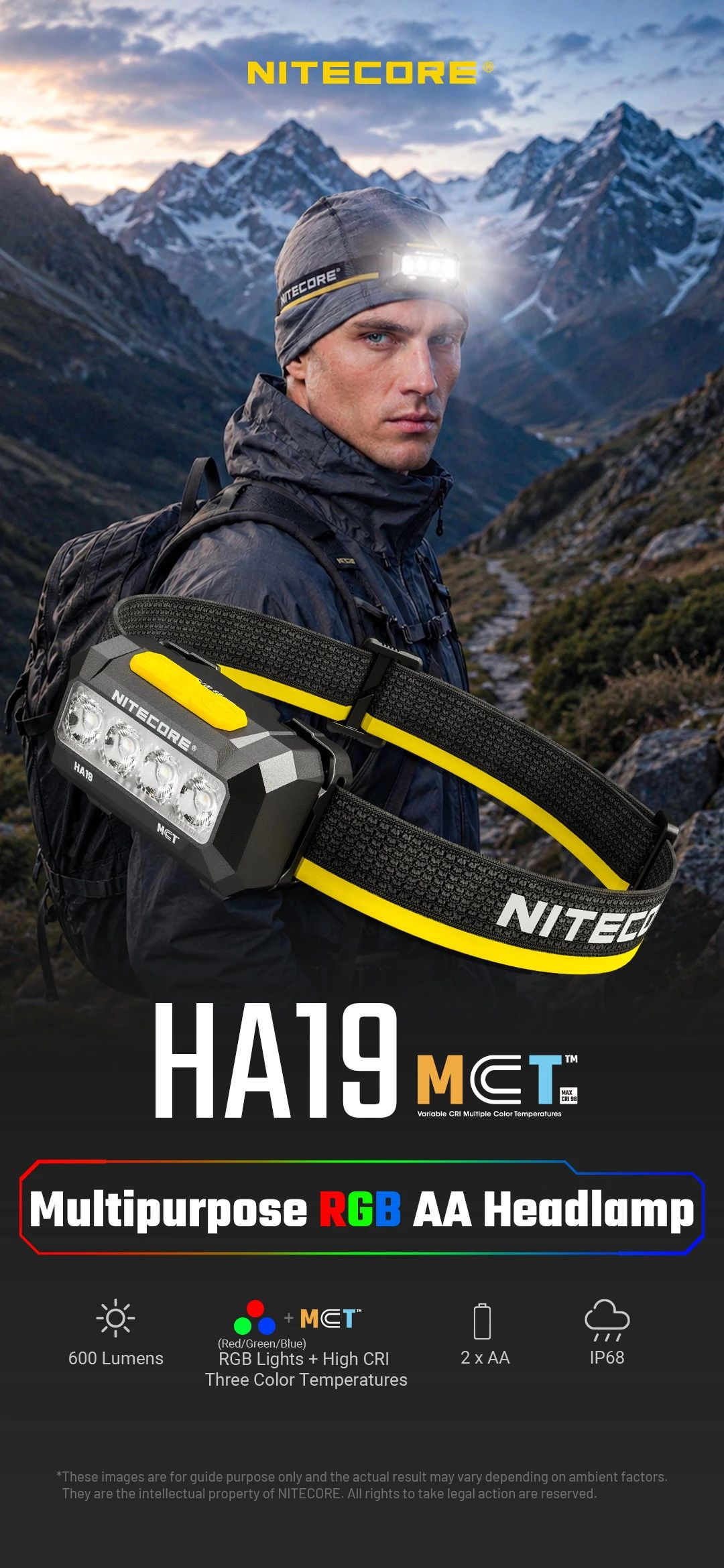 NITECORE Čelovka HA19 RGB - black (NC-HA19-RGB)
