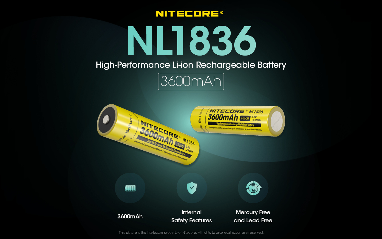 NITECORE Li-Ion akumulátor 18650 nabíjateľná 3600 mAh (NCxb-NL1836)