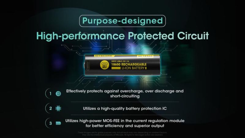 NITECORE Li-Ion akumulátor 18650 3600 mAh - USB-C nabíjateľný (NCxb-NL1836R)