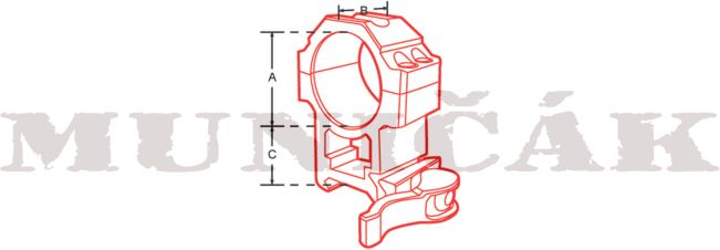 LEAPERS 25,4mm Montážne krúžky Low