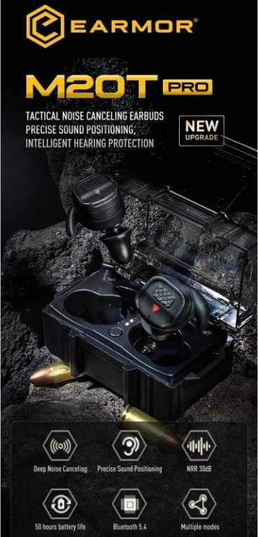 EARMOR Zátkové chrániče sluchu M20T PRO BT elektronické - foliage green (M20TPRO-FG)