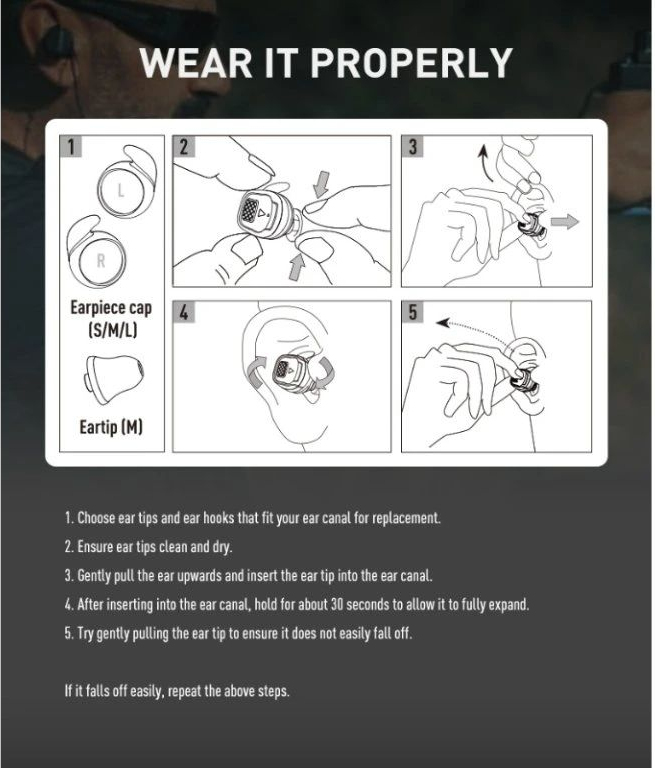 EARMOR Zátkové chrániče sluchu M20T PRO BT elektronické - foliage green (M20TPRO-FG)