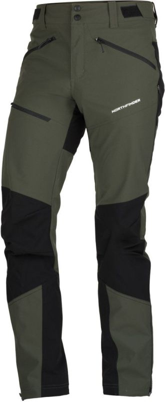 NORTHFINDER Dlhé nohavice 3L GINO - black / darkgreen (108236-550)