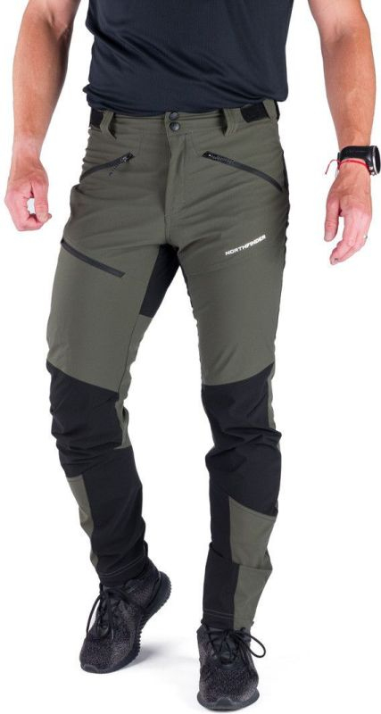 NORTHFINDER Dlhé nohavice 3L GINO - black / darkgreen (108236-550)