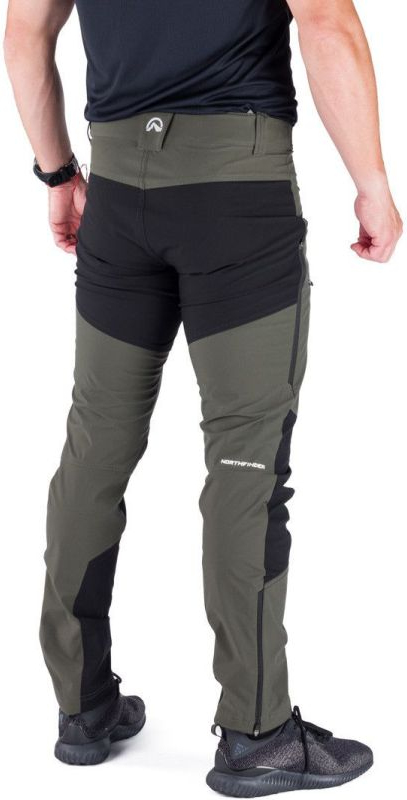 NORTHFINDER Dlhé nohavice 3L GINO - black / darkgreen (108236-550)