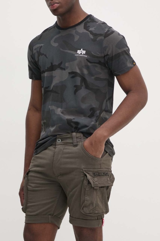 ALPHA INDUSTRIES Krátke nohavice Crew - greyblack (176203/136)