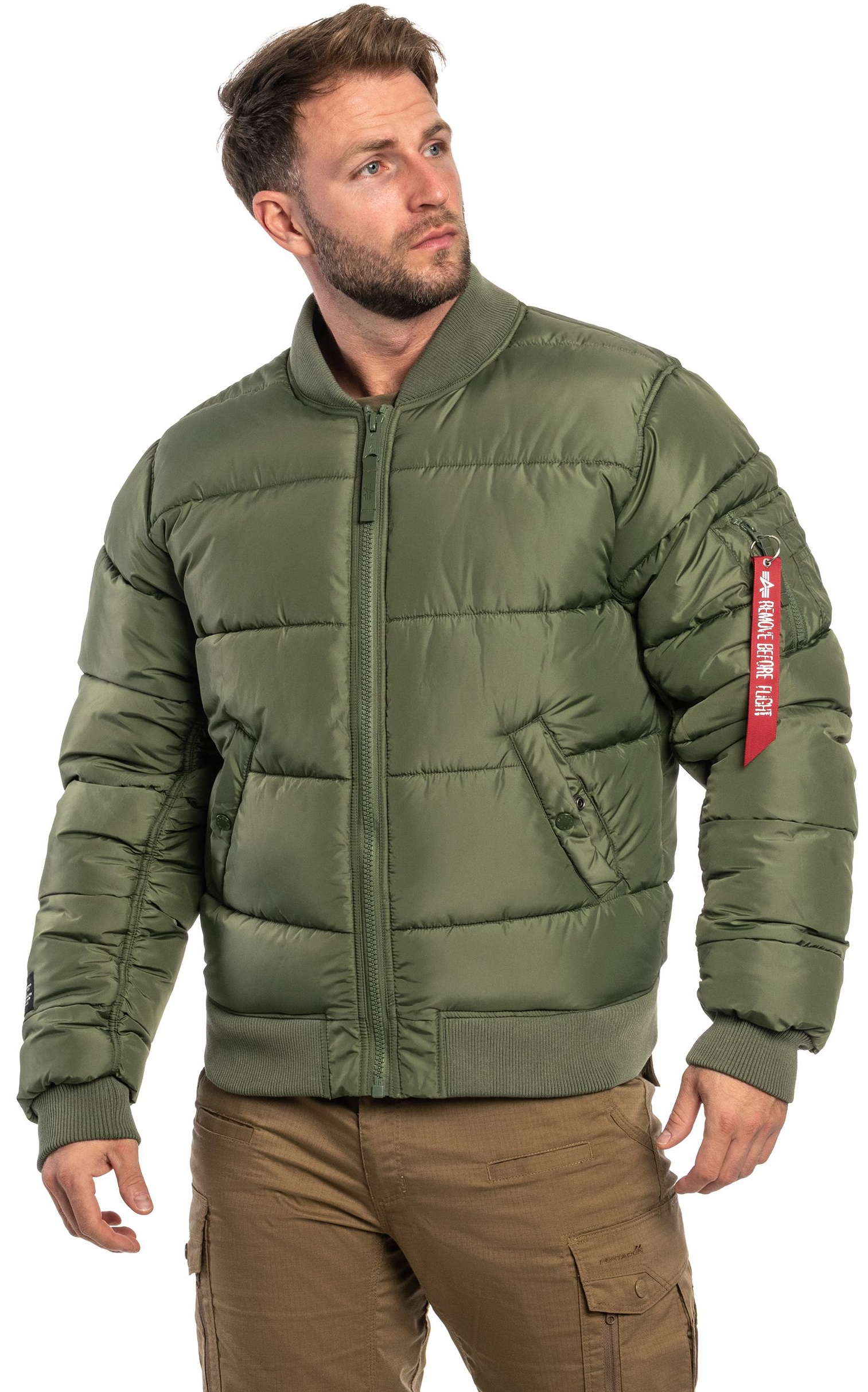 ALPHA INDUSTRIES Bunda MA-1 Logo Puffer Winter Jacket - sage green (258125/01)