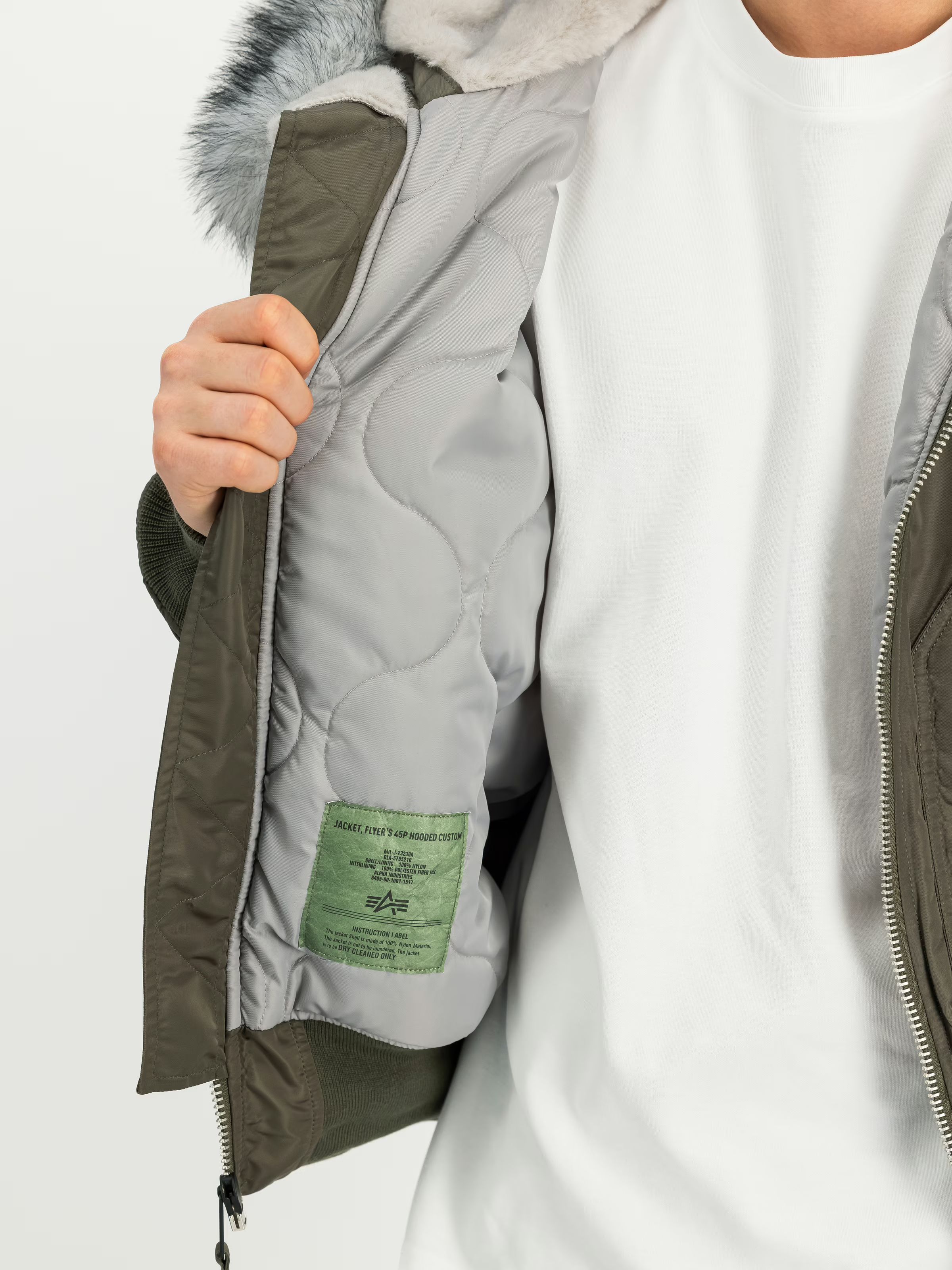 ALPHA INDUSTRIES Bunda 45p Hooded Custom - mud olive (113145/443)