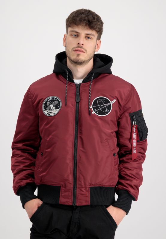 ALPHA INDUSTRIES Bunda MA-1 VF Hood Dark Side - burgundy (108108/184)