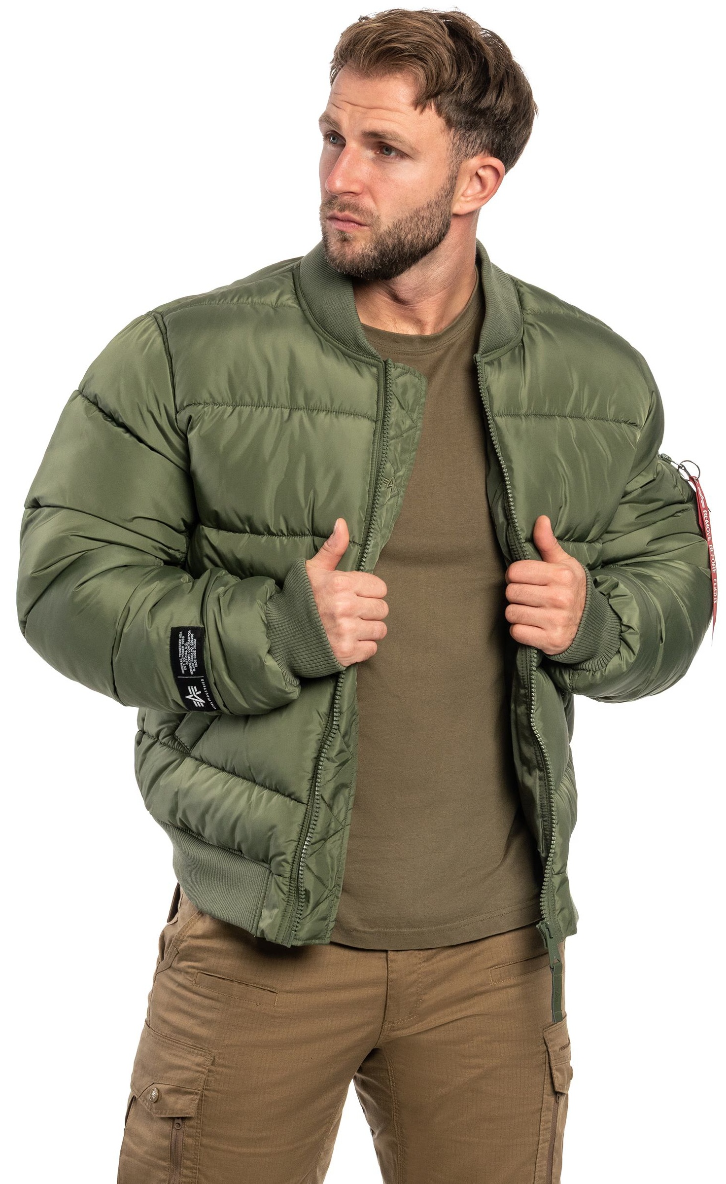 ALPHA INDUSTRIES Bunda MA-1 Logo Puffer Winter Jacket - sage green (258125/01)