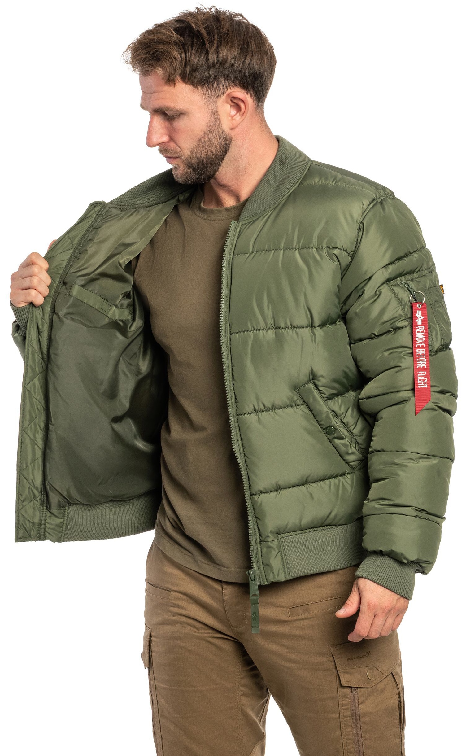 ALPHA INDUSTRIES Bunda MA-1 Logo Puffer Winter Jacket - sage green (258125/01)