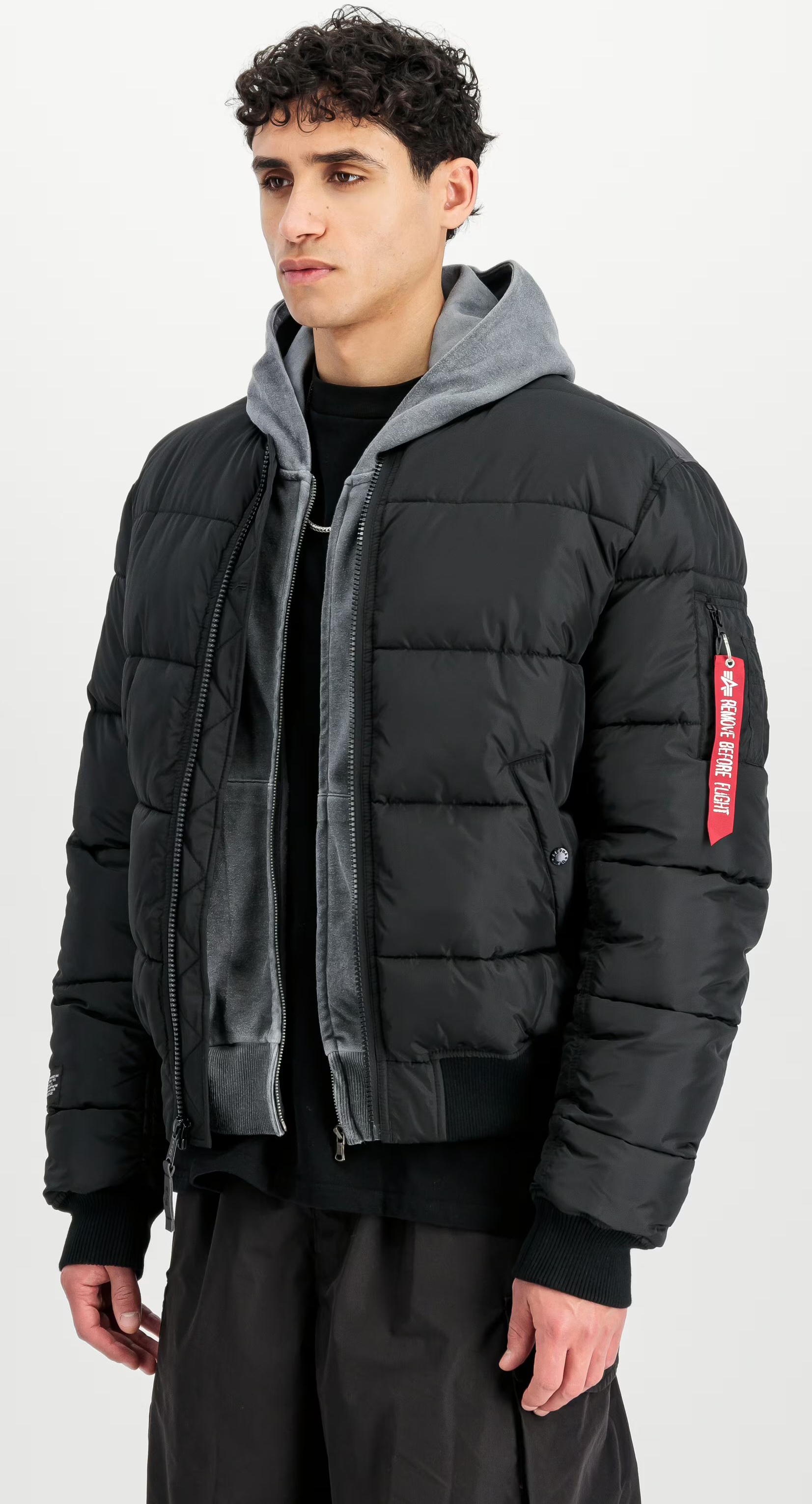 ALPHA INDUSTRIES Bunda MA-1 Logo Puffer Winter Jacket - black (258125/03)