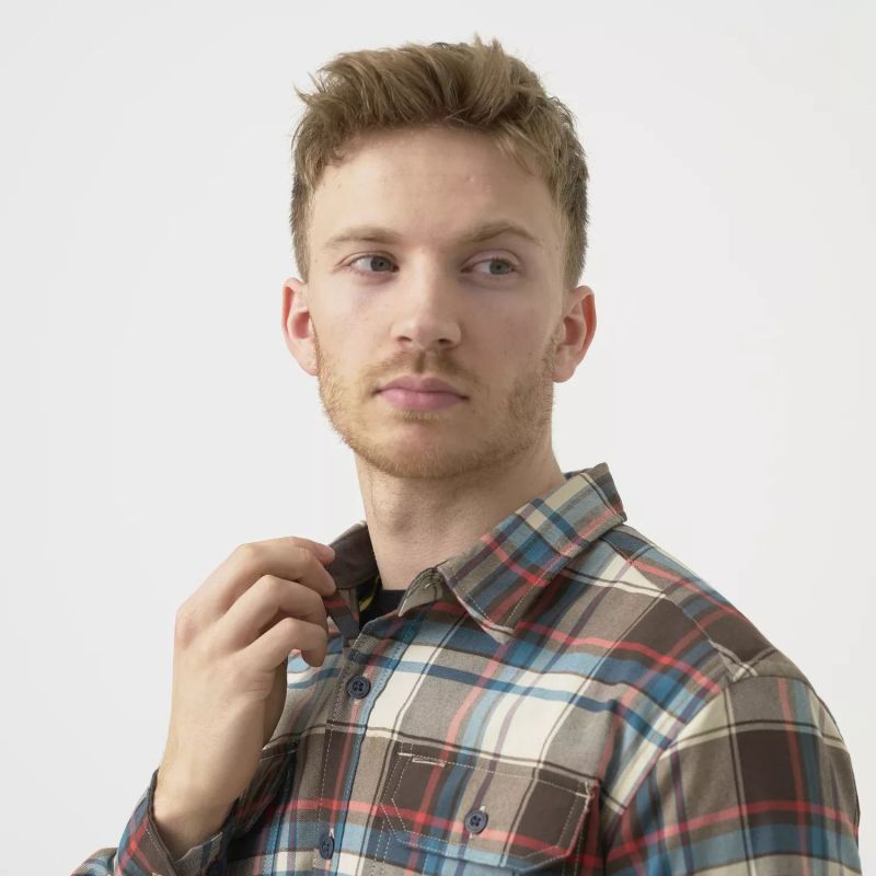 HELIKON Blúza GreyMan Shirt - true grey checkered (KO-GMN-NS-PW)