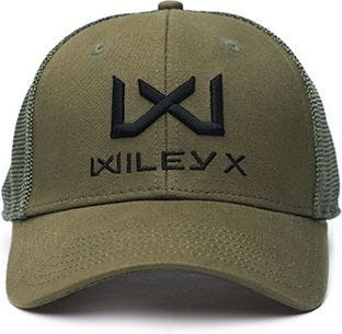 WILEY X Šiltovka Trucker Cap - olive green / black logo