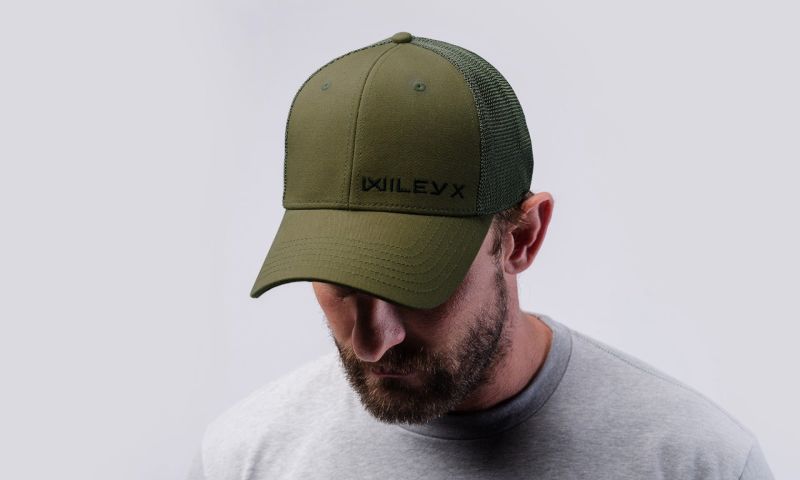 WILEY X Šiltovka Trucker Cap Small Logo - olive green / black logo