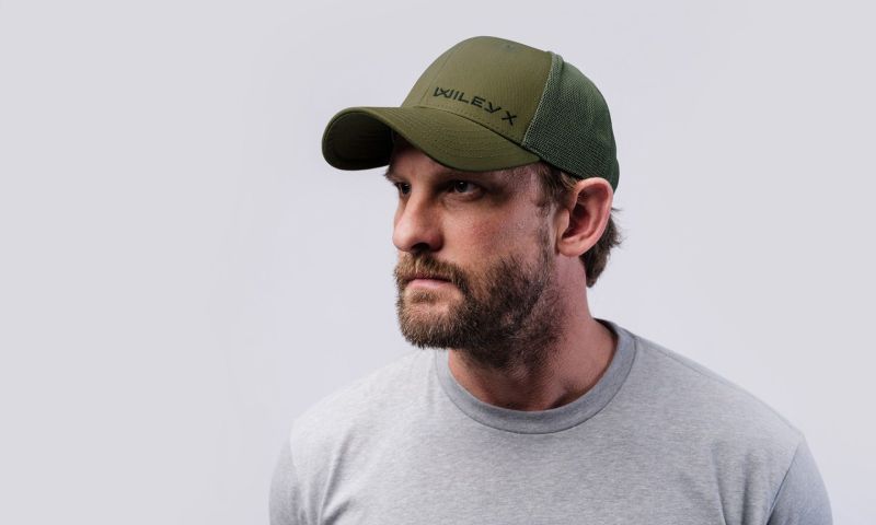 WILEY X Šiltovka Trucker Cap Small Logo - olive green / black logo