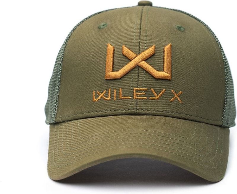 WILEY X Šiltovka Trucker Cap - olive green / tan logo