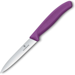 VICTORINOX Univerzálny kuchynský nôž 10cm zúbkovaný - purple (6.7735.C1)