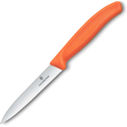 VICTORINOX Univerzálny kuchynský nôž 10cm zúbkovaný - orange (6.7739.C1)