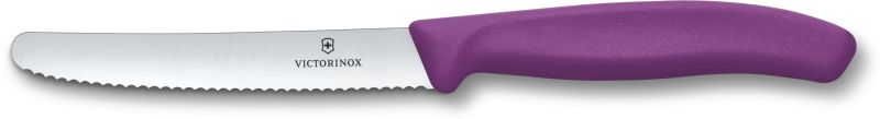 VICTORINOX Nôž na paradajky 10cm, zubkovaný - purple (6.7835.C1)