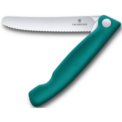 VICTORINOX Nôž SwissClassic na ovocie a zeleninu 11cm zúbkovaný, zatvárací - kale green (6.7834.FC1)