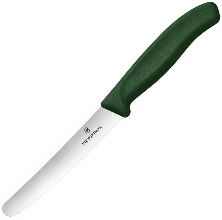 VICTORINOX Nož SwissClassic na ovocie a zeleninu 11cm zúbkovaný, SE 2026 - green (6.7834.E5605)