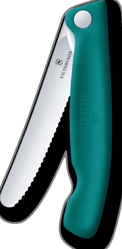 VICTORINOX Nôž SwissClassic na ovocie a zeleninu 11cm zúbkovaný, zatvárací - kale green (6.7834.FC1)