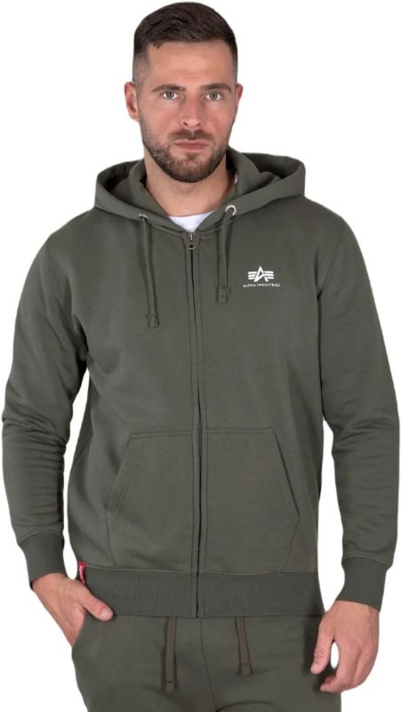 ALPHA INDUSTRIES Mikina Basic Zip Hoody - dark olive (118342/142)