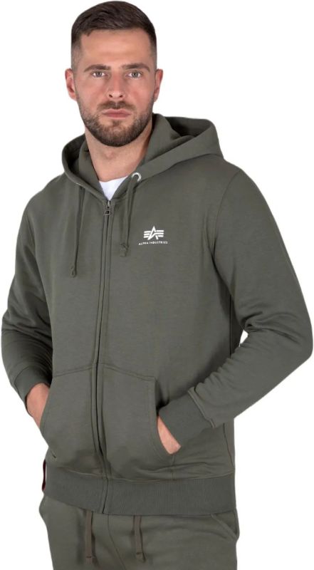 ALPHA INDUSTRIES Mikina Basic Zip Hoody - dark olive (118342/142)