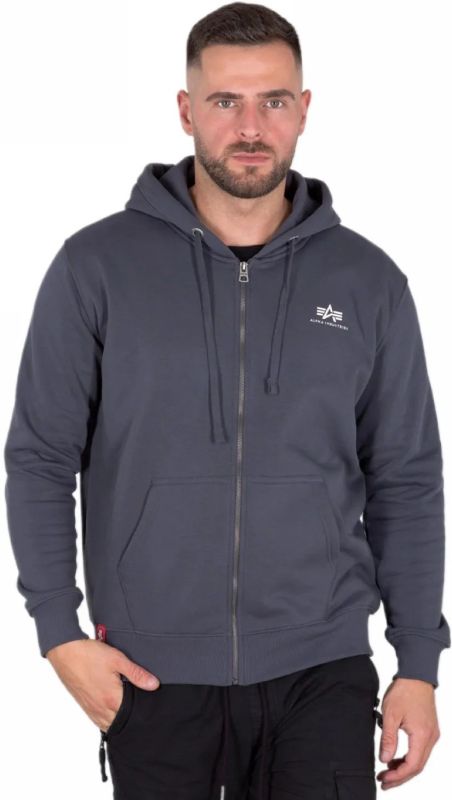 ALPHA INDUSTRIES Mikina Basic Zip Hoody - greyblack (118342/136)