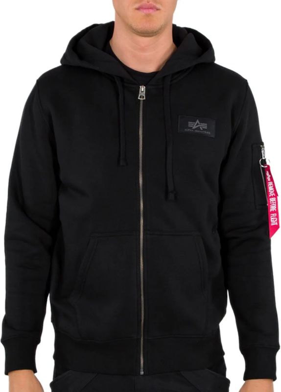 ALPHA INDUSTRIES Mikina Backprint Zip Hoodie - black (128342/03)