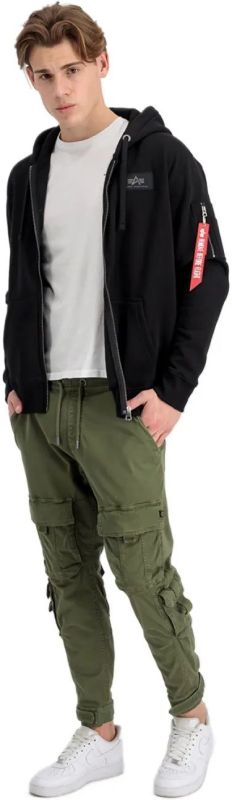 ALPHA INDUSTRIES Mikina Backprint Zip Hoodie - black (128342/03)