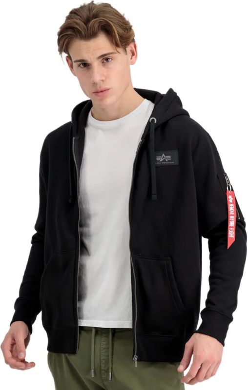 ALPHA INDUSTRIES Mikina Backprint Zip Hoodie - black (128342/03)