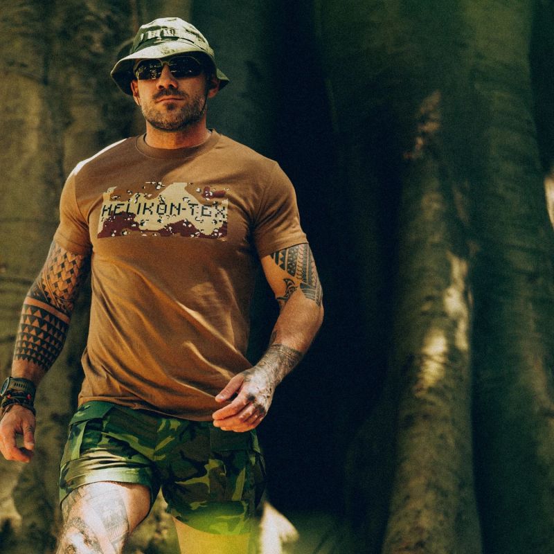 HELIKON Tričko H-Tex&Camo - mud brown (TS-CAR-CO-60)