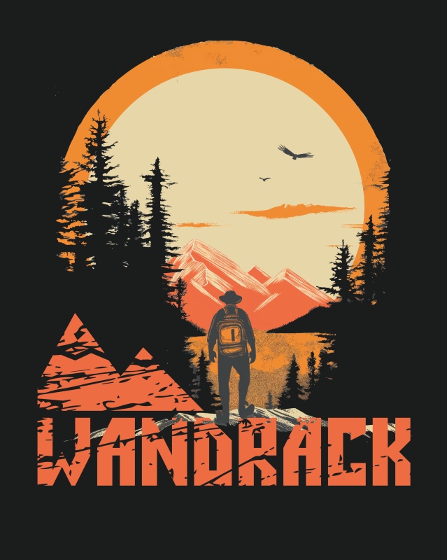 WANDRACK Tričko Hory - black