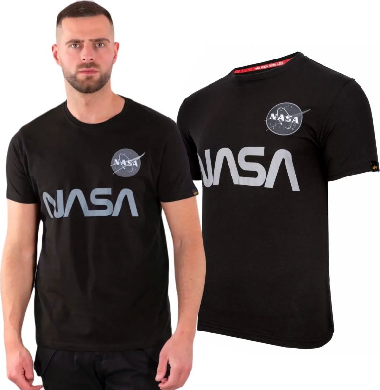 ALPHA INDUSTRIES Tričko NASA Reflective T - black (178501/03)