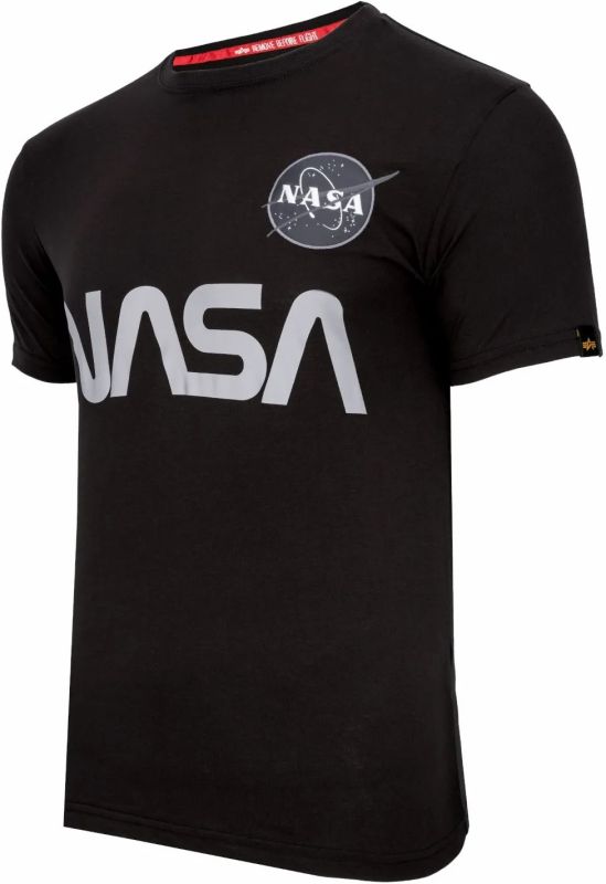 ALPHA INDUSTRIES Tričko NASA Reflective T - black (178501/03)