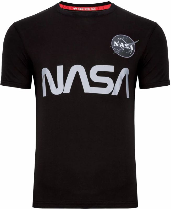 ALPHA INDUSTRIES Tričko NASA Reflective T - black (178501/03)