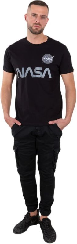 ALPHA INDUSTRIES Tričko NASA Reflective T - black (178501/03)