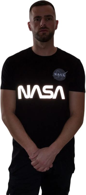 ALPHA INDUSTRIES Tričko NASA Reflective T - black (178501/03)