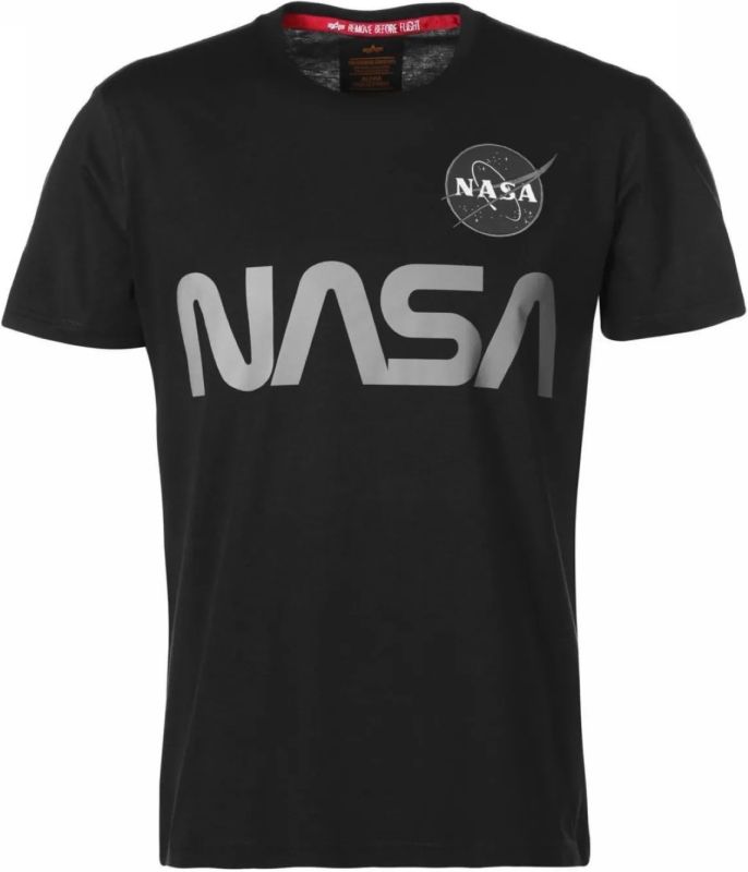 ALPHA INDUSTRIES Tričko NASA Reflective T - black (178501/03)