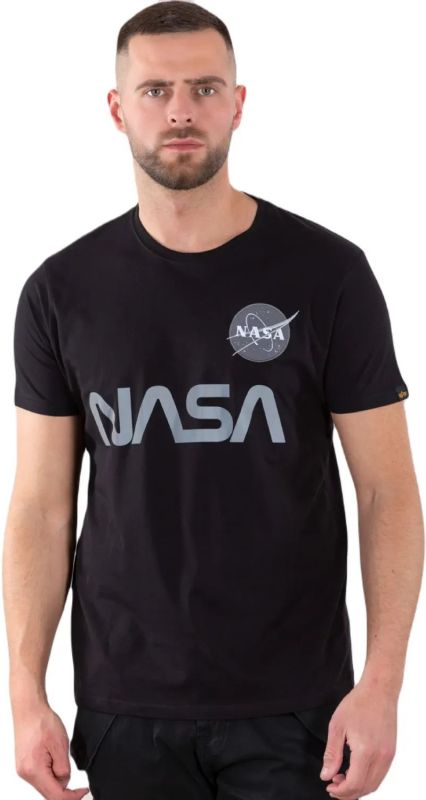 ALPHA INDUSTRIES Tričko NASA Reflective T - black (178501/03)